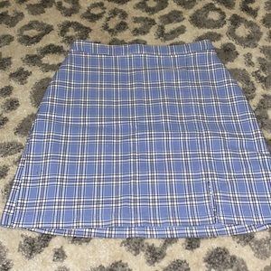 Hollister, Ultra High Rise, Blue Plaid Skirt